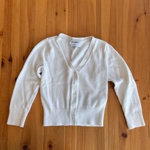 Old Navy Uniform V-Neck Cardigan for Girls, Size XS (5), White